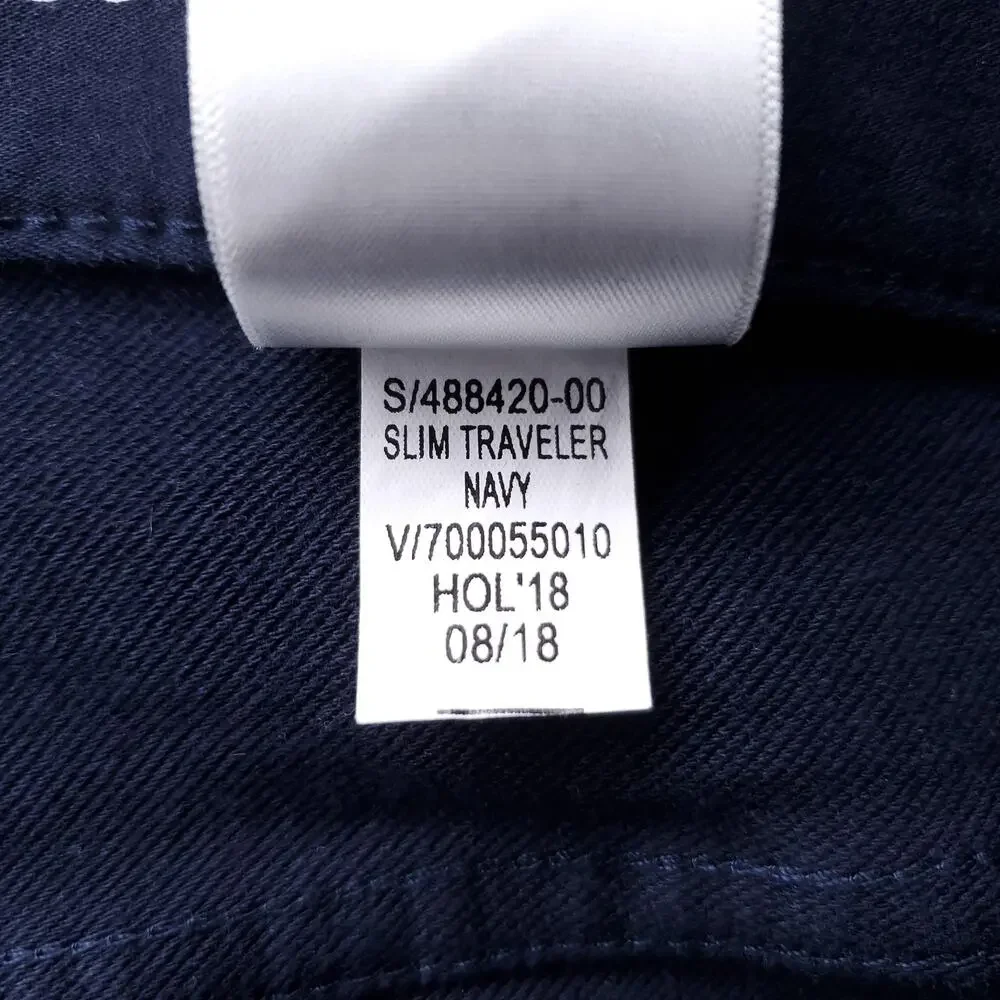 Banana Republic Slim Fit Traveller Pants Men 33x30 Navy Stretch Straight Comfort